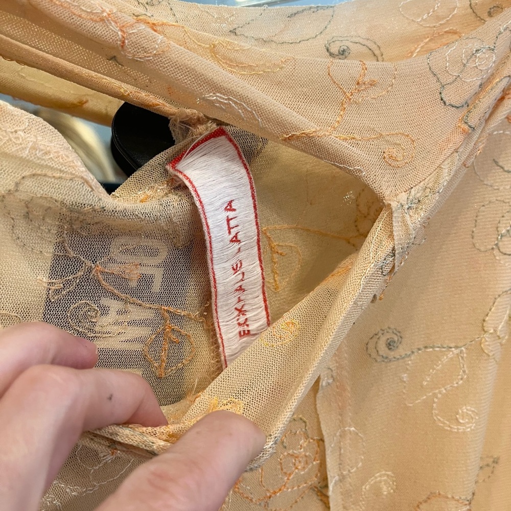 ECKHAUS LATTA Sheer Floral Peach Skirt sz M